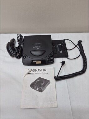 Working Magnavox AZ 6849 Portable CD Player with Car Adapter and Manual J62